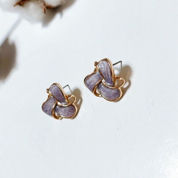 Geo twist stud earrings N306 - Picture 4 of 5